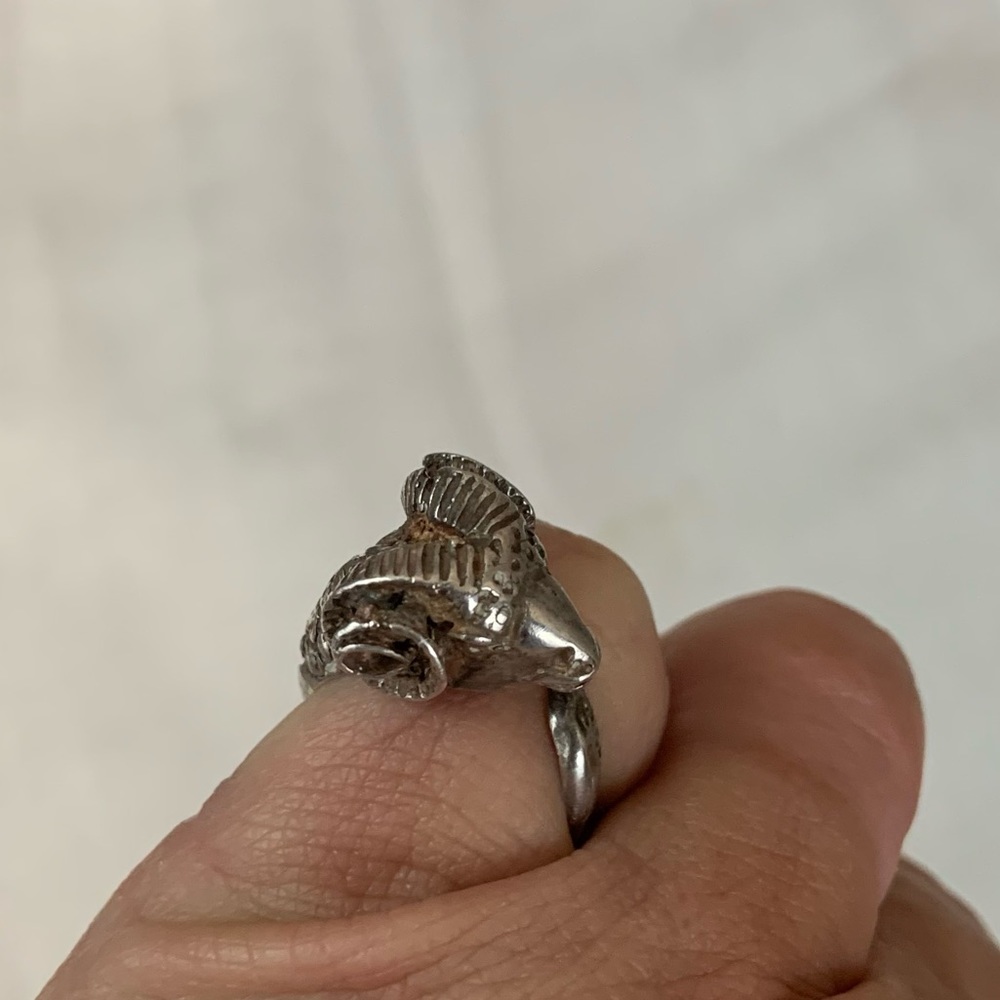 Silver Ram Aries Adjustable Ring
